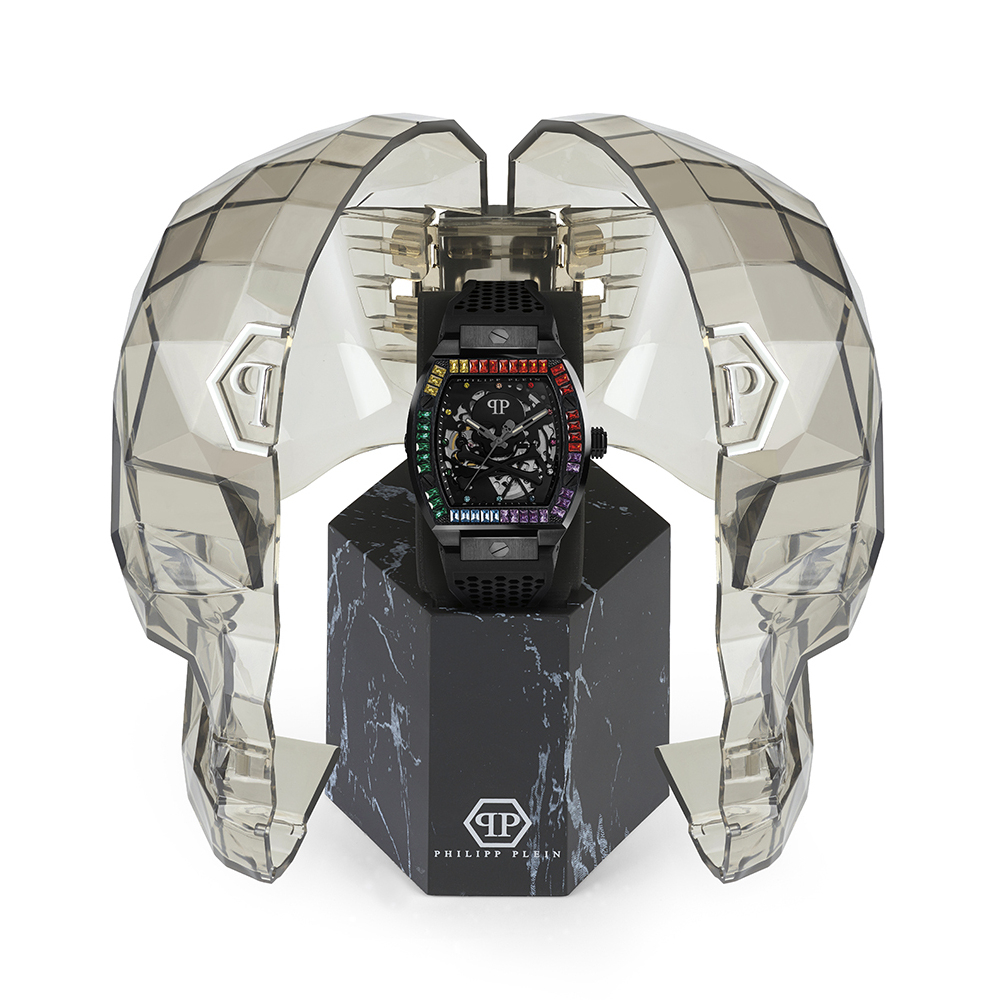 Philipp Plein Rainbow Herren Armbanduhr PWBAA0621 The Skeleton Automatik 44mm schwarz
