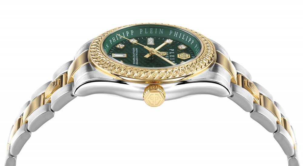 Philipp Plein Damen Armbanduhr PWDAA0421 Queen bicolor Armband, Zifferblatt Grün