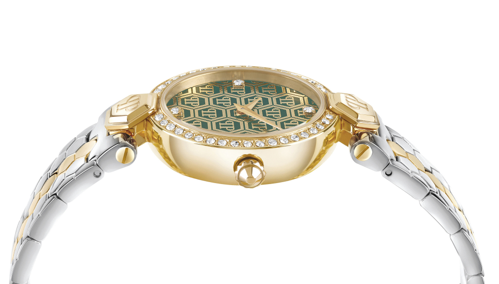 Philipp Plein Damen Armbanduhr PWEAA0621 Plein Couture Zifferblatt Grün, Armband bicolor