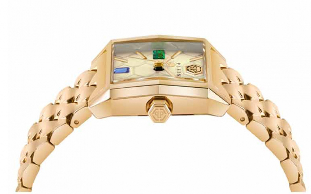 Philipp Plein Damen Armbanduhr PWMAA0522 OFFSHORE SQUARE Goldfarben