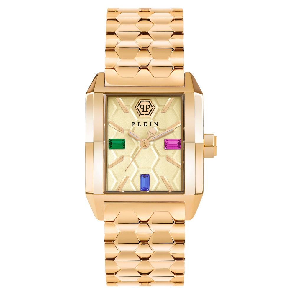 Philipp Plein Damen Armbanduhr PWMAA0522 OFFSHORE SQUARE Goldfarben