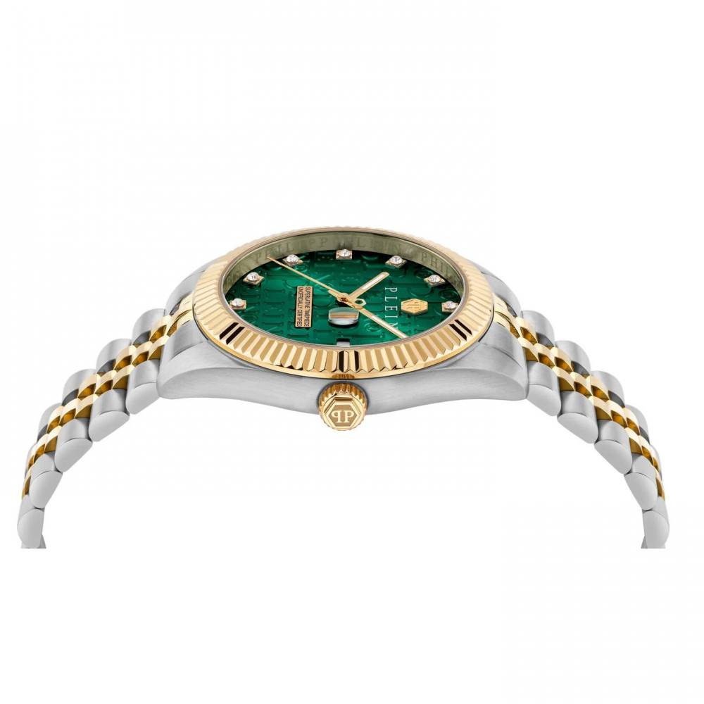 Philipp Plein Herren Armbanduhr PWMFA0325 Date Superlative Grün, bicolor