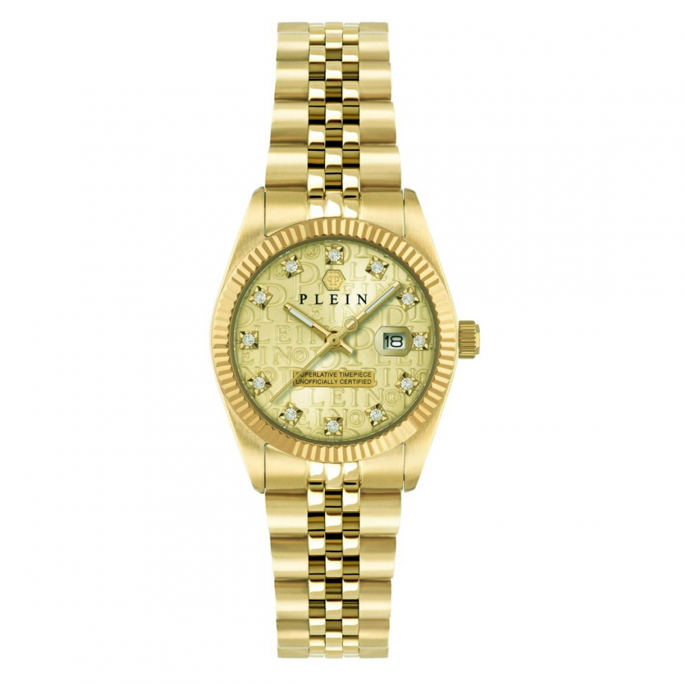 Philipp Plein Damen Armbanduhr PWNFA0525 Date Superlative goldfarben 29mm