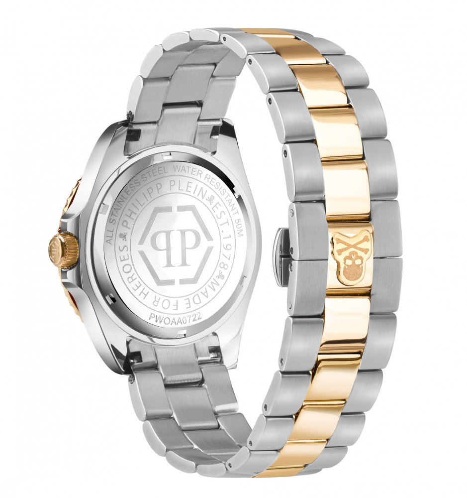 Philipp Plein Herren Armbanduhr THE $KULL DIVER PWOAA0722, bicolor, Blau