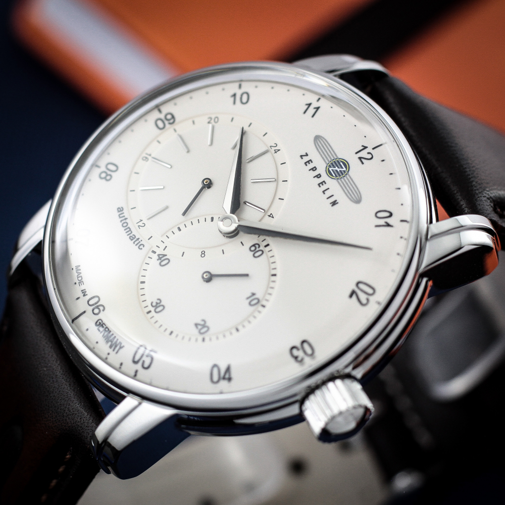 Zeppelin 8662-5 Herrenuhr Automatik mit 24-Stundenanzeige und Lederarmband