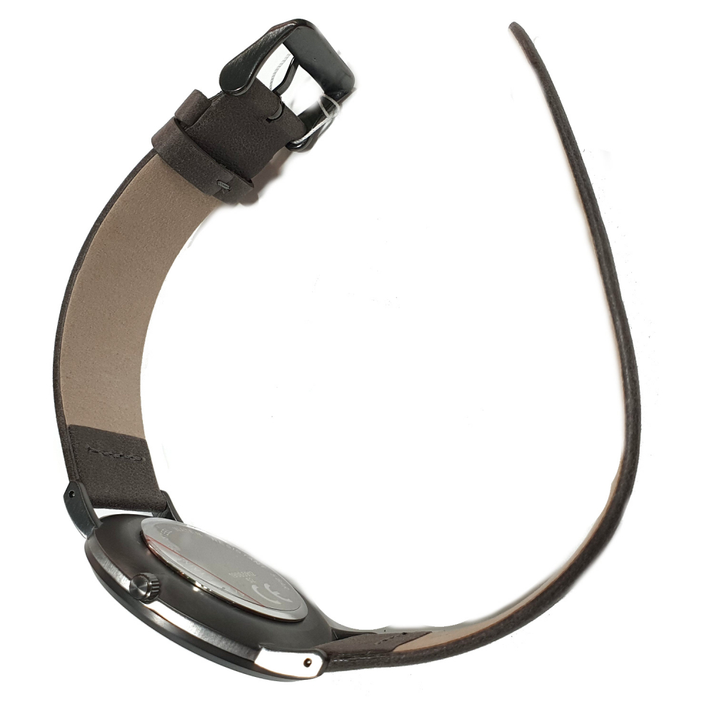 Regent Herren Armbanduhr 1111552 Datum Lederband grau