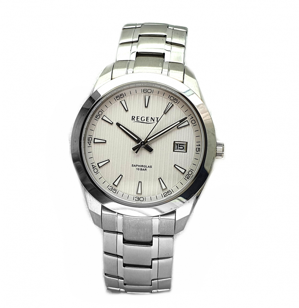 Regent Herren Armbanduhr F-529 Edelstahl 10ATM Saphirglas