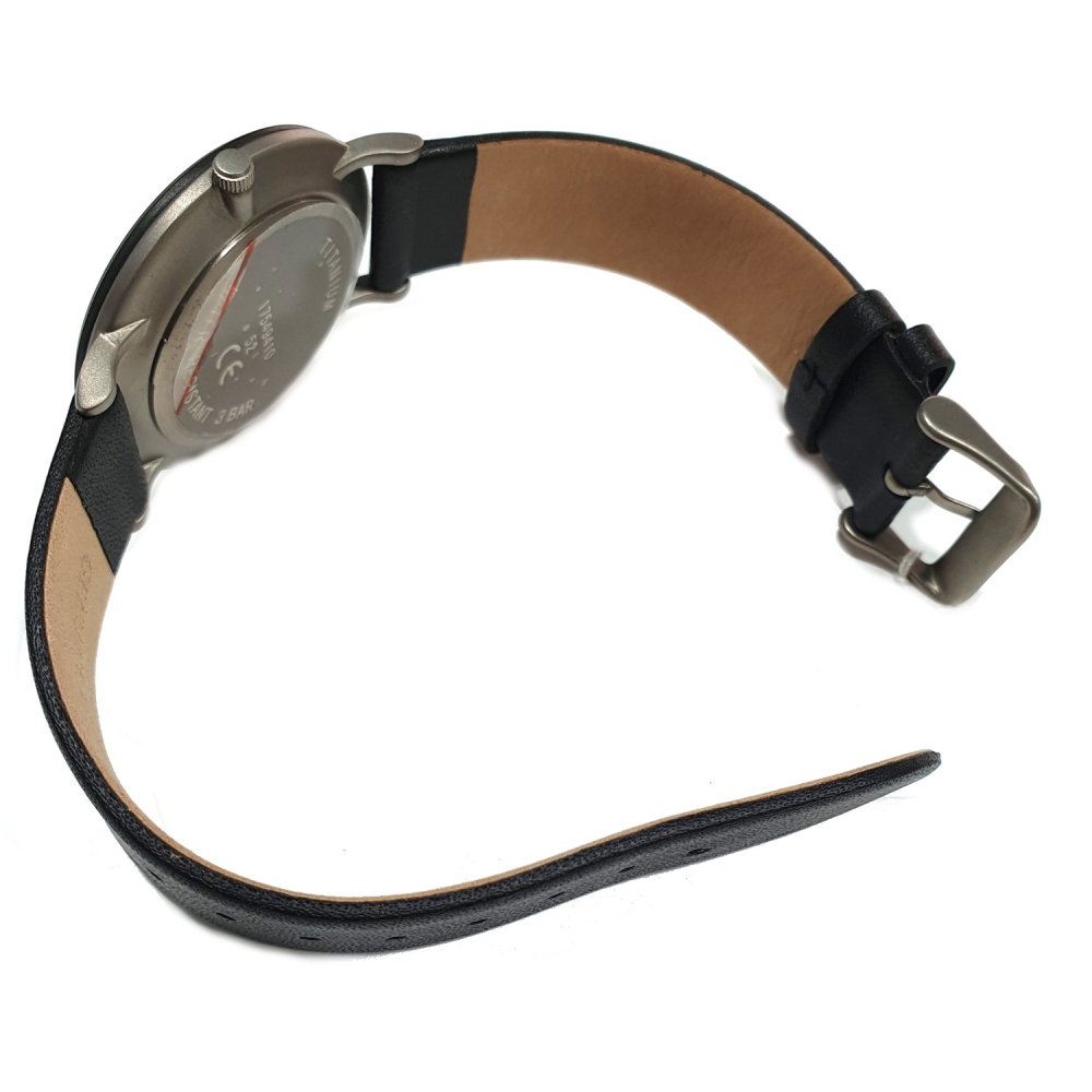 Regent Herren Armbanduhr 40mm F-847 Datum Titan Lederband
