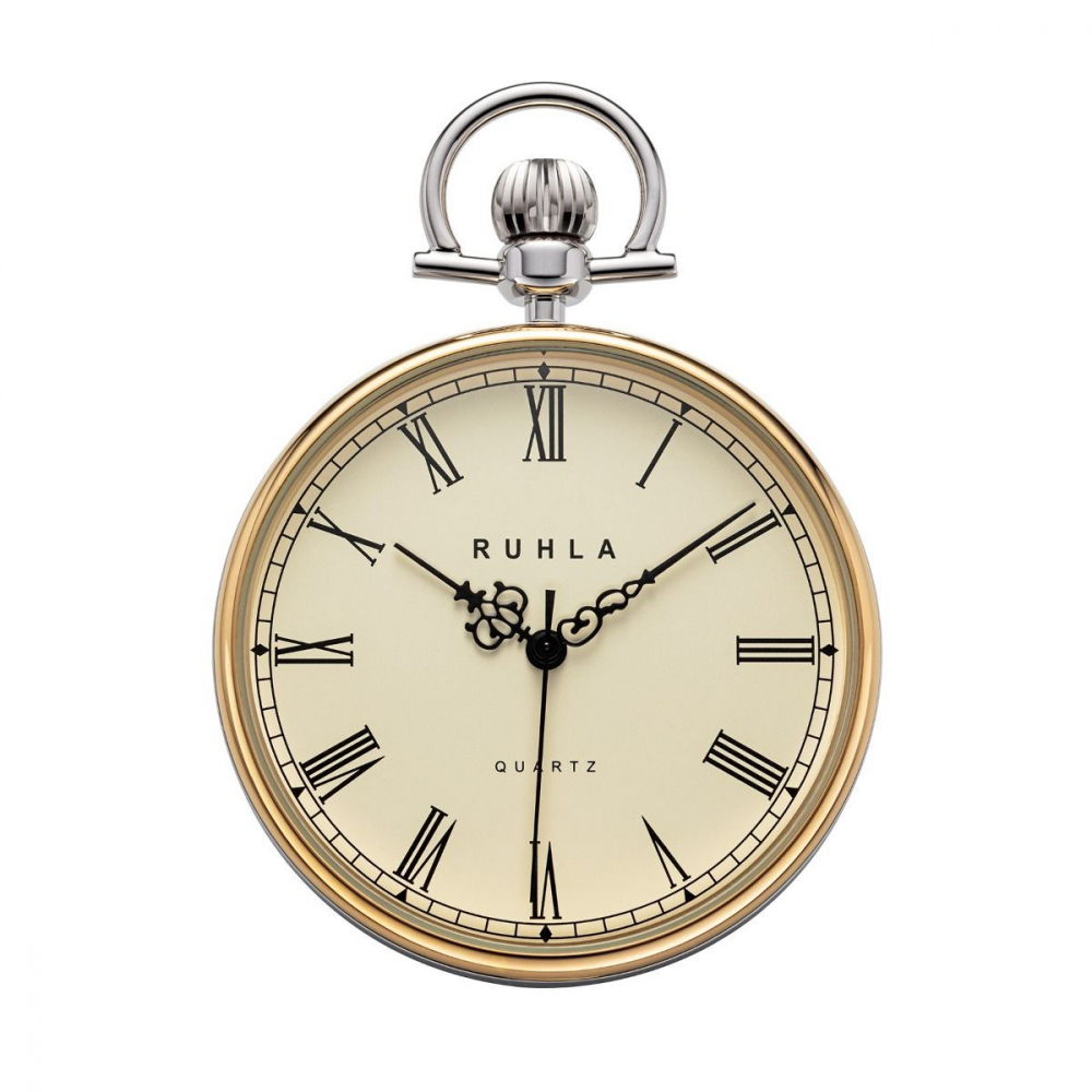 UMR RUHLA TU 8052 Taschenuhr, Ronda-Werk, mit Aufsteller und Kette