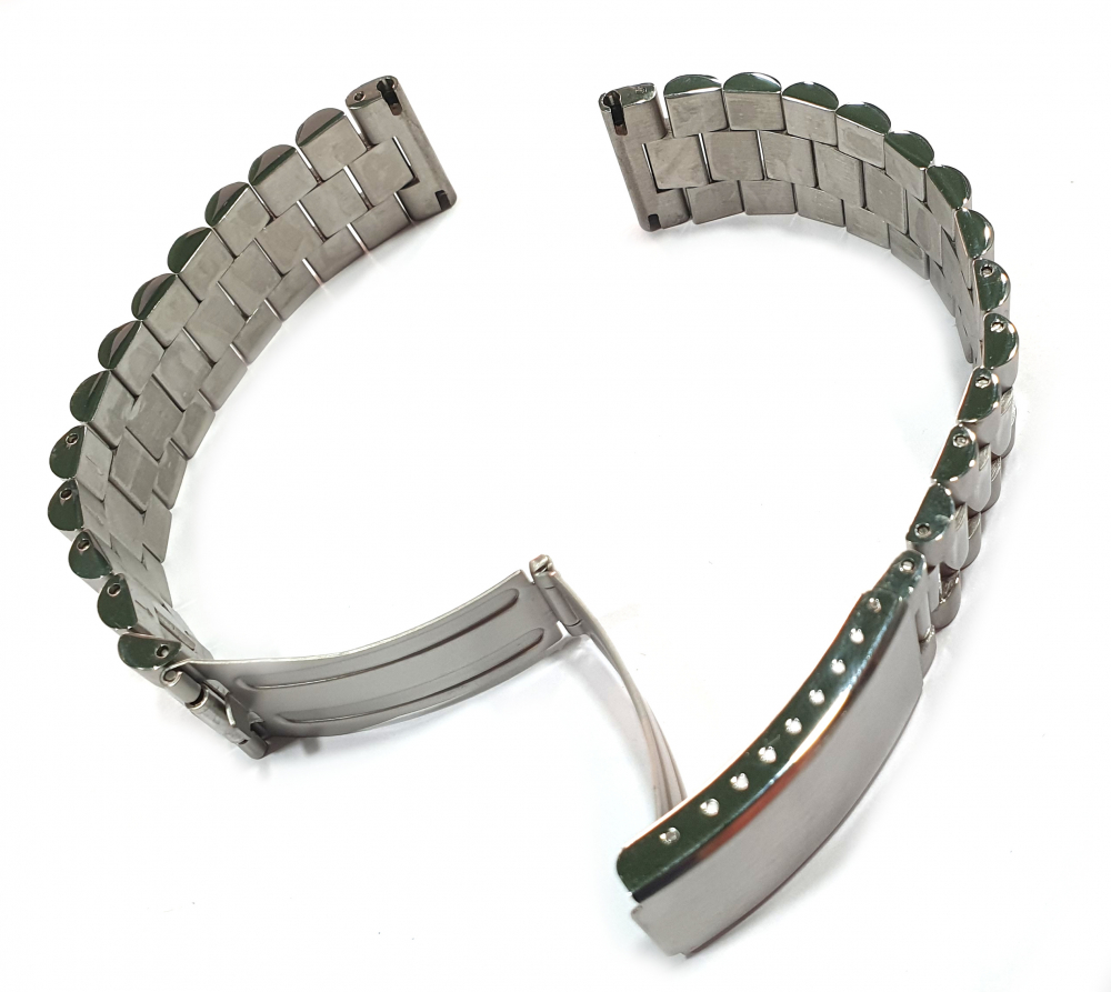 Uhren Ersatzband Wechselband Stegbreite 20mm Edelstahl Gliederarmband in XL