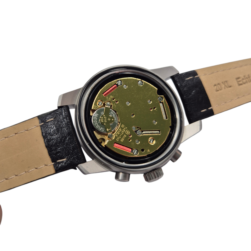 SEWILLS Armbanduhr Chrono Air Force ETA-Werk 251.272 Edelstahl, XL-Lederband