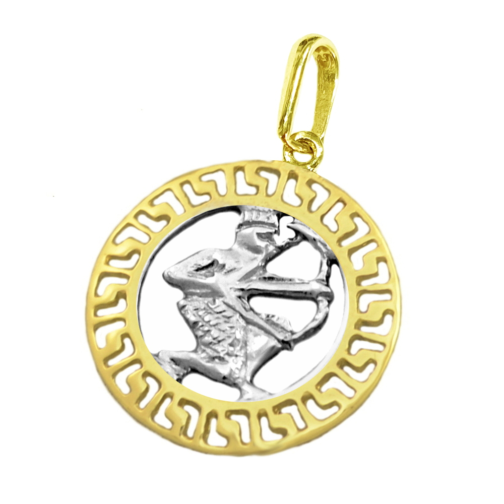 Anhänger 585 Gold bicolor Kettenanhänger Sternzeichen Schütze