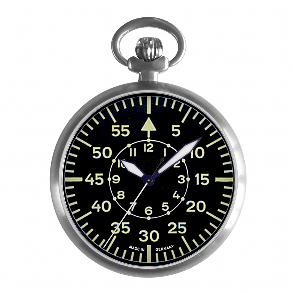 Aristo TAU-8 Taschenuhr mit Kette, unbranded, Sellita-Werk Handaufzug