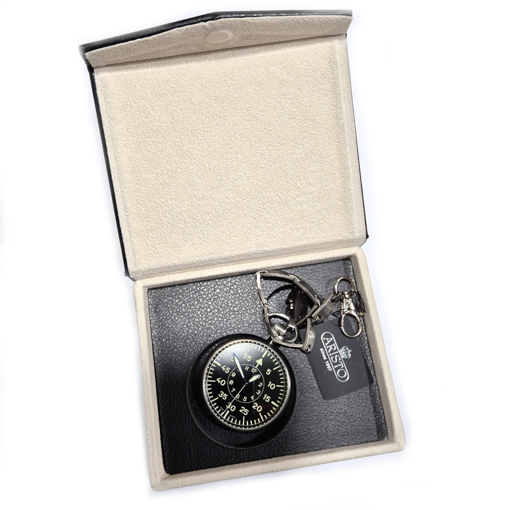 Aristo TAU-8 Taschenuhr mit Kette, unbranded, Sellita-Werk Handaufzug