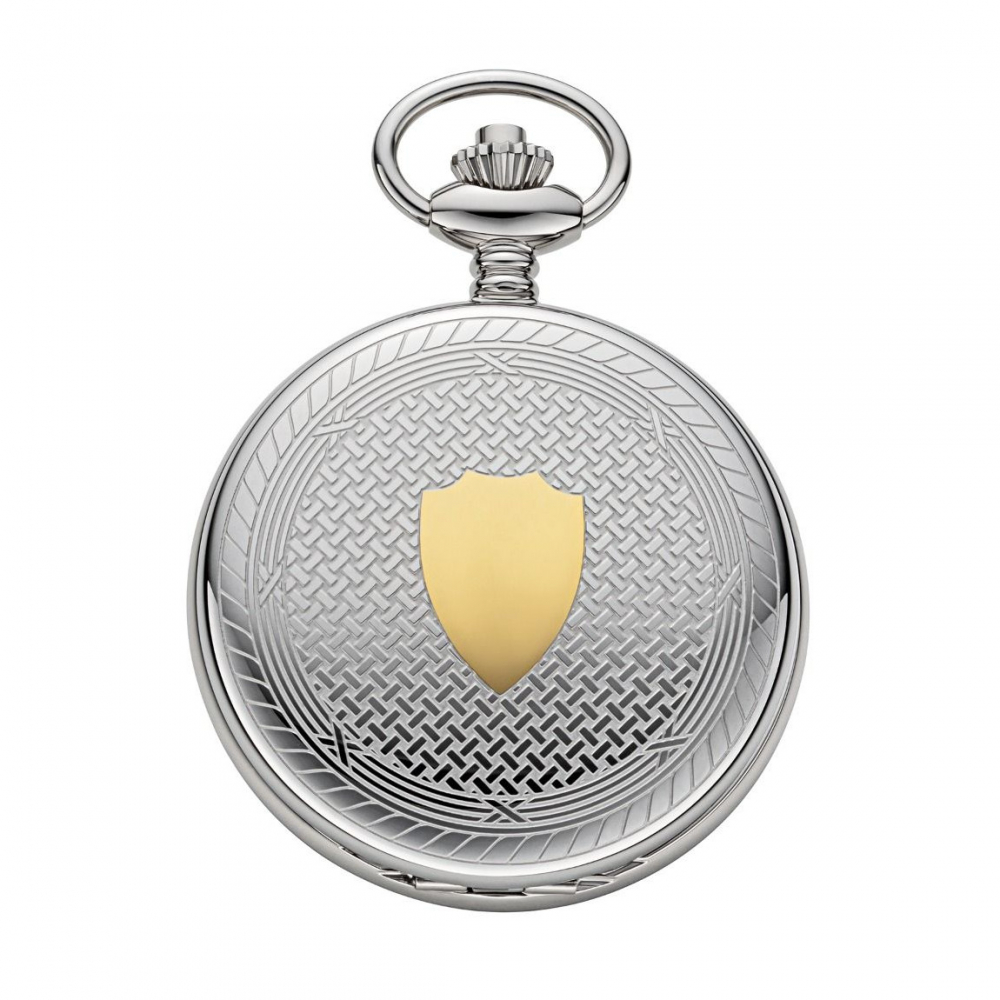 RUHLA TU 8696-3 Taschenuhr mit Sprungdeckel, Day-Date, mit Kette