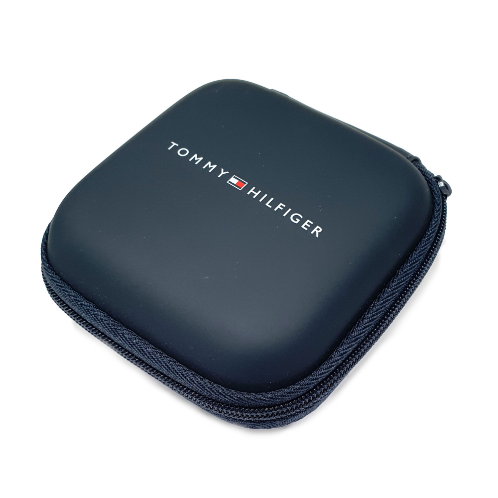 TOMMY HILFIGER 2790362 Herren blaues Lederband Edelstahl 20cm