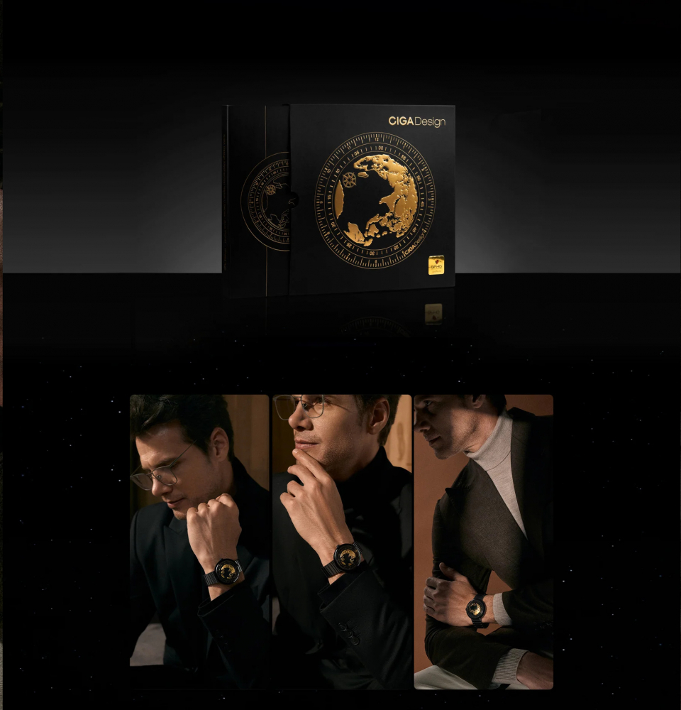 CIGA design Uhr U033-BG01-6B7B Blue Planet II GILDED AGE Automatik Gold-Schwarz