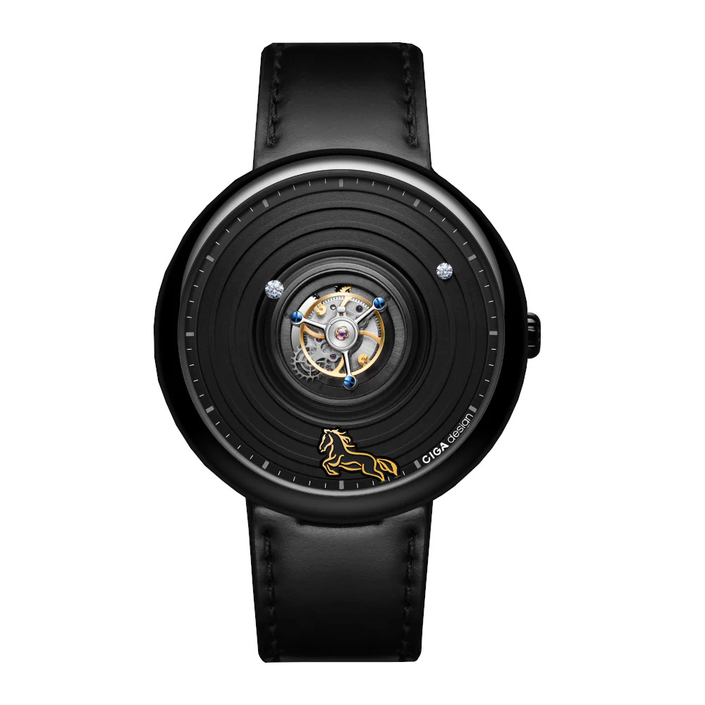 CIGA Design Uhr Tourbillon Chinesisches Sternzeichen Jahr des Pferdes, Diamanten