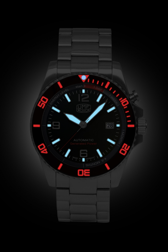UMF Ruhla 1072M-2 Automatik-Kinetic, Armbanduhr Saphirglas, 42mm