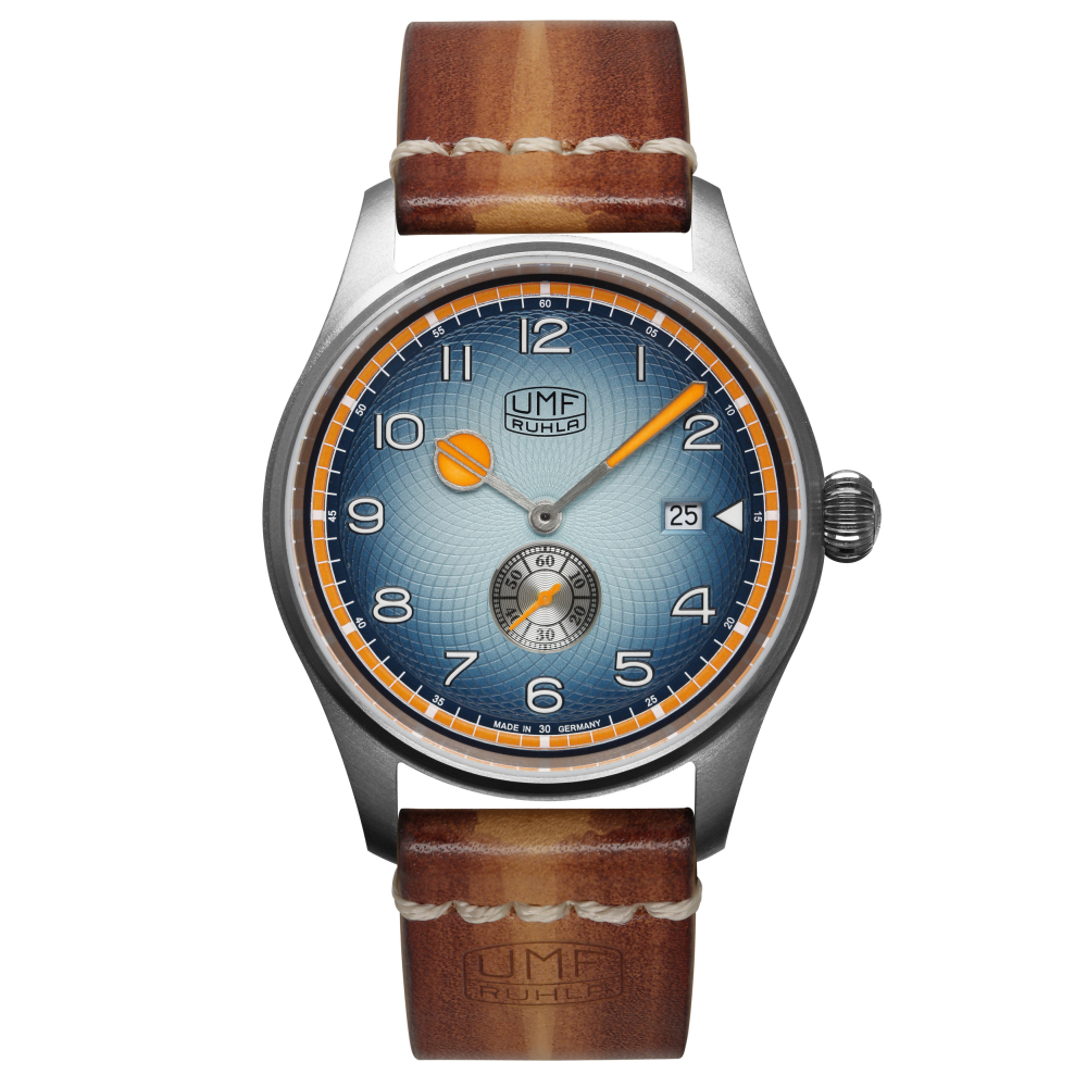 UMF Ruhla 1134-3, Titan, Quarz, Saphirglas, Armbanduhr, Lederband, 42mm