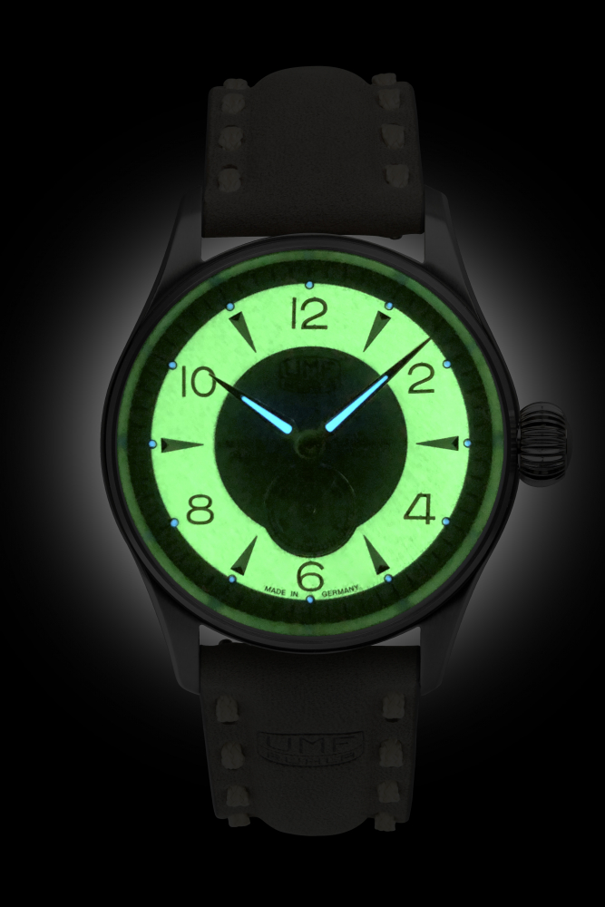 UMF Ruhla 1138-5, Handaufzug ETA 7001 Peseux Armbanduhr Saphirglas