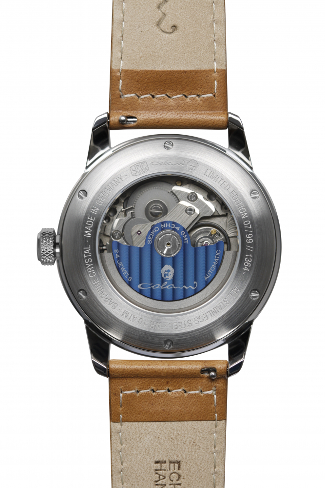 UMF Ruhla Colani 1364-1 Automatik, GMT, Armbanduhr Saphirglas, Edition, gelb