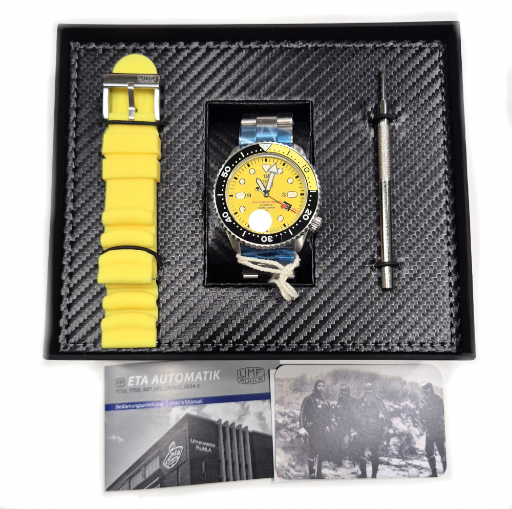 UMF Ruhla 1958M-5 Armbanduhr Kampfschwimmer 200ATM, ETA Automatik, 44mm