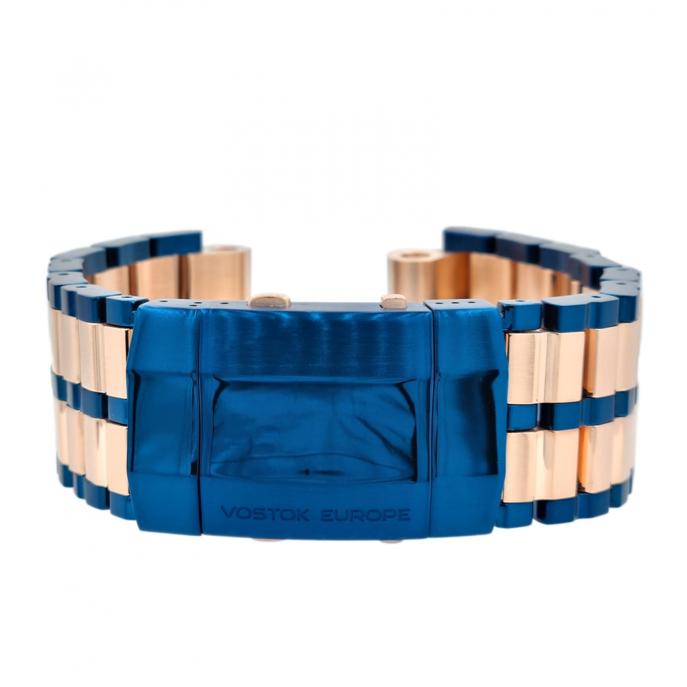 Ersatzband-Wechselband Vostok Europe Energia Rocket Edelstahl 26 mm rose-​blau