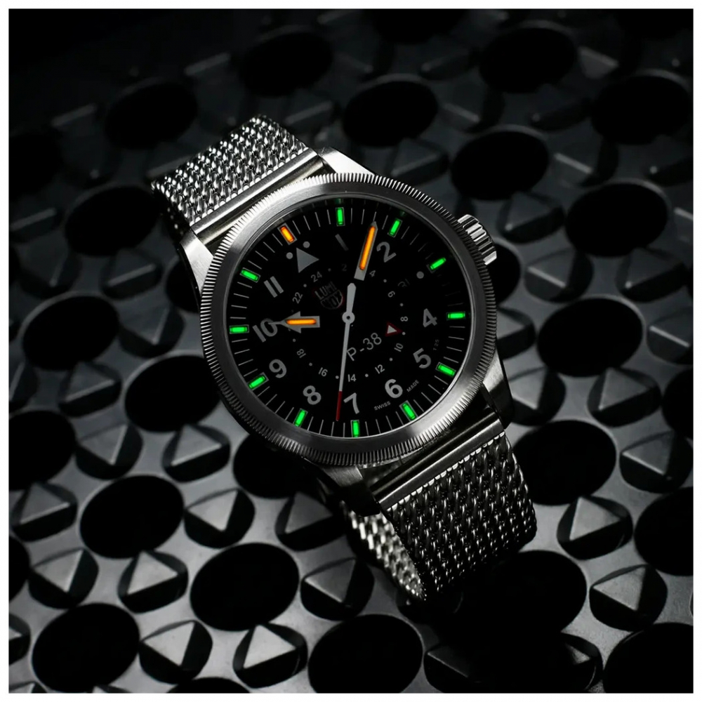 Luminox XA.9522 Herren Armbanduhr Fliegeruhr P-38 Lightning GMT 9520 Series