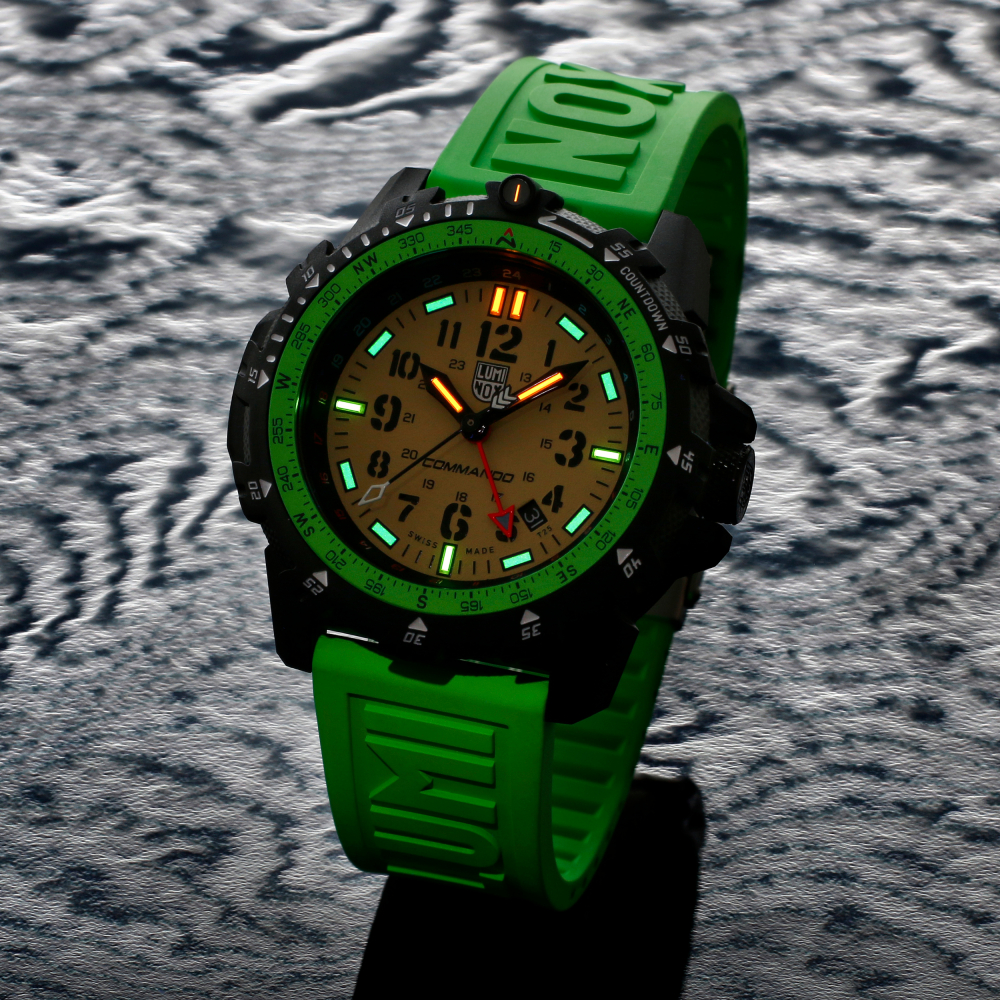 Luminox Herren Armbanduhr XS.3337 Commando Grün, Taucheruhr, Saphirglas, 24h-Anzeige