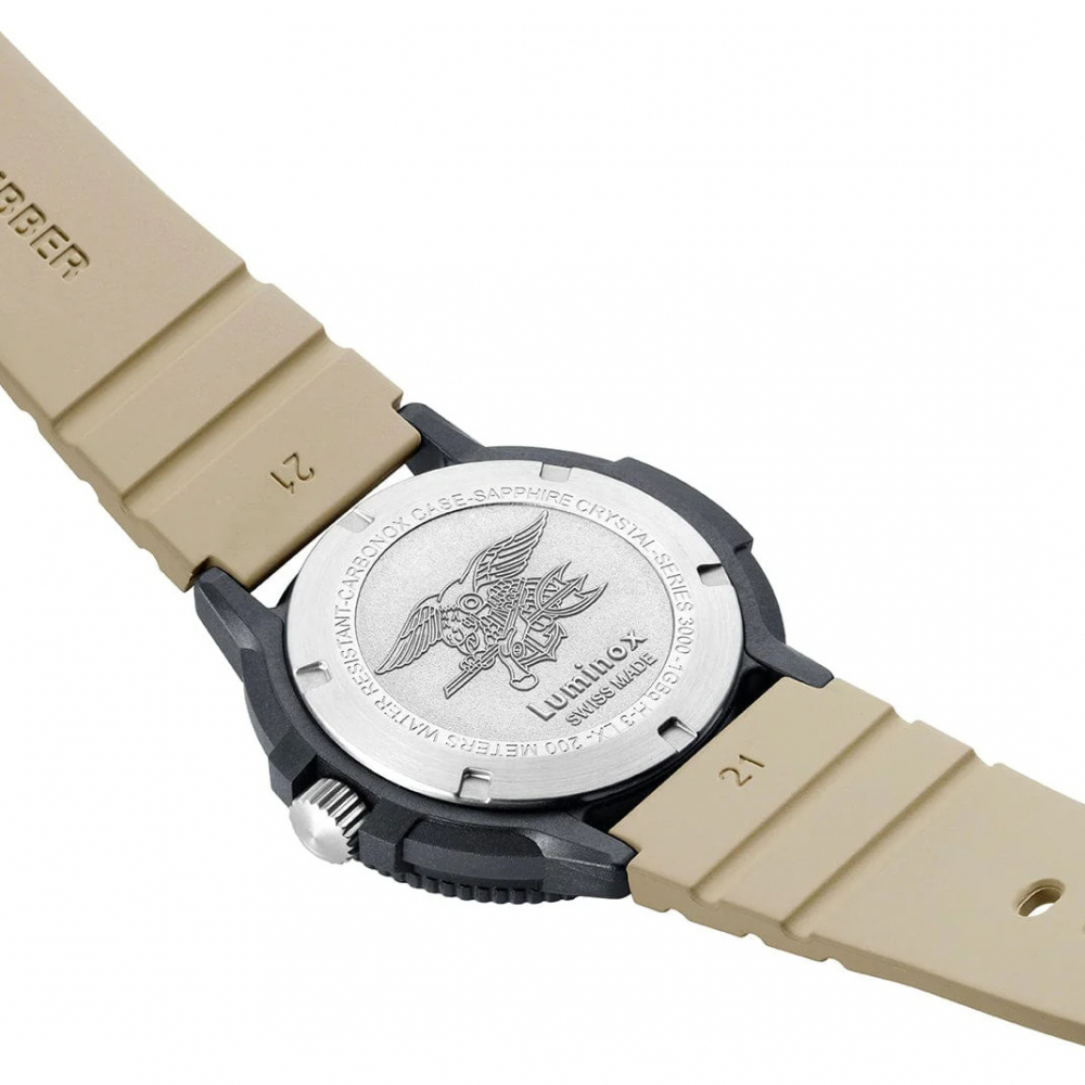 Luminox XS.3010.EVO.S Armbanduhr Original Navy SEAL 43mm, Sandfarben, Militäruhr, 20ATM