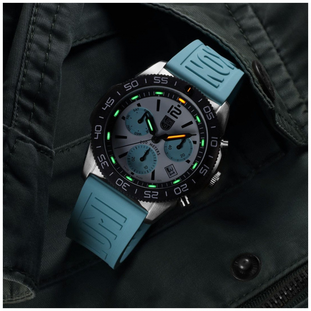 Luminox XS.3143.1 Pacific Diver Chrono 44 mm, Taucheruhr - Türkis, Saphirglas