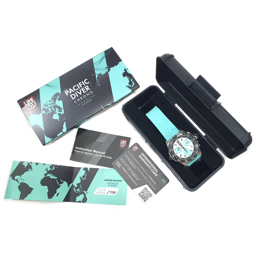 Luminox XS.3143.1 Pacific Diver Chrono 44 mm, Taucheruhr - Türkis, Saphirglas