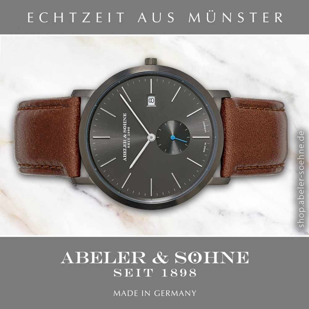 ABELER & SÖHNE AS1085 Herren Armbanduhr Saphirglas Ronda-Werk