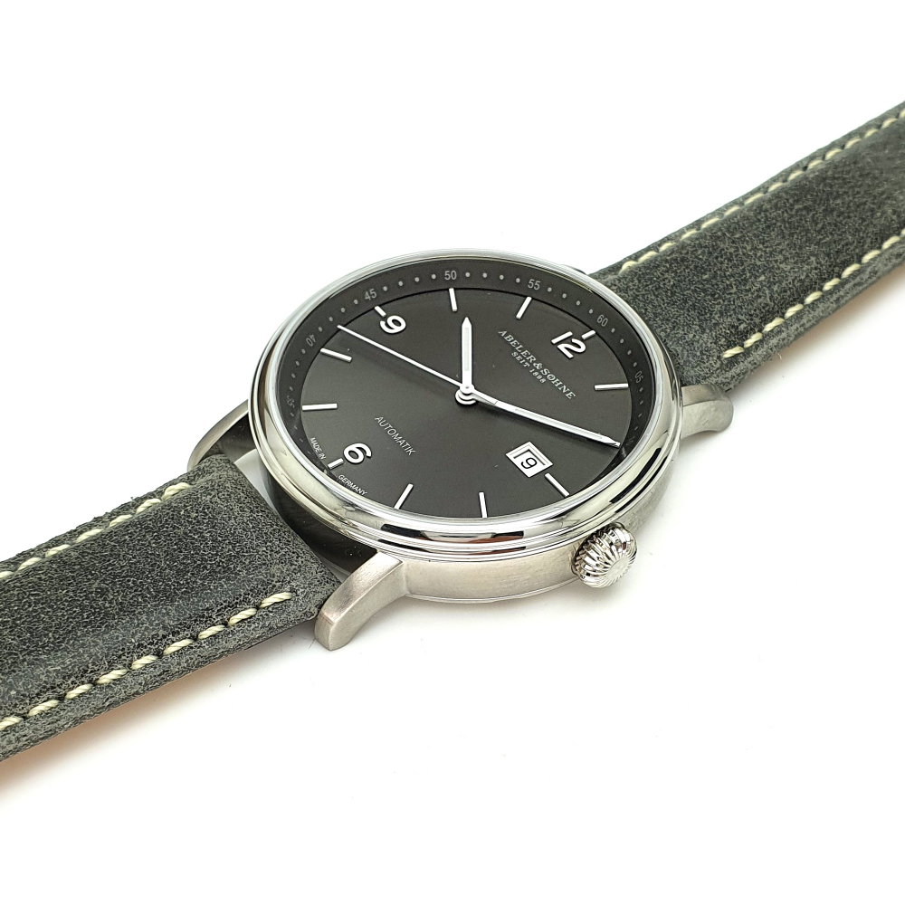 ABELER & SÖHNE AS2673 Herren Armbanduhr Automatik ETA-Werk Datum Saphirglas Lederband