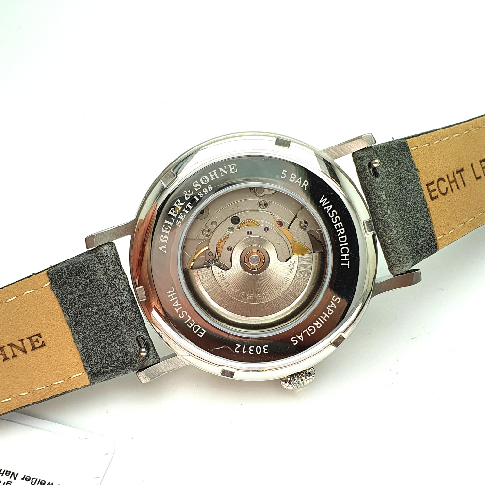 ABELER & SÖHNE AS2671 Herren Armbanduhr Automatik ETA-Werk Datum Saphirglas Lederband