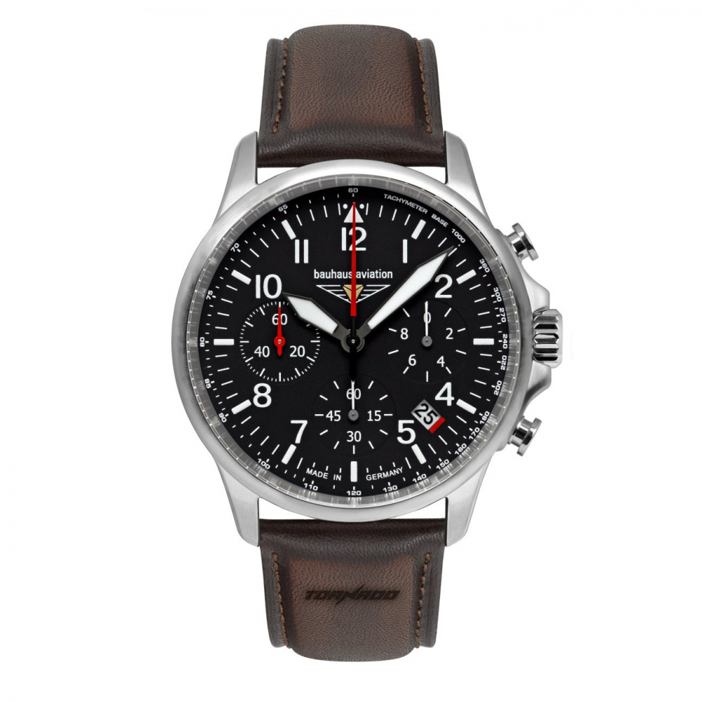 Bauhaus Aviation Herrenuhr 2774-2 Chronograph mit Datum und Lederband