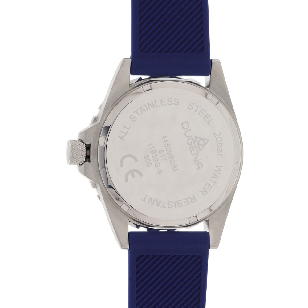 DUGENA Herren Armbanduhr Taucheruhr Divers Friend 4460980 20 ATM Day-Date blau