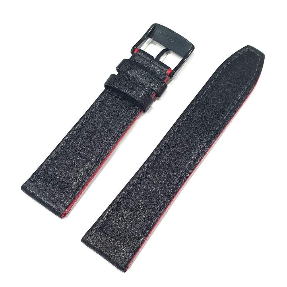 Festina Uhrenband Ersatzband Wechselband Lederband F20519 Schwarz Stegbreite 22mm