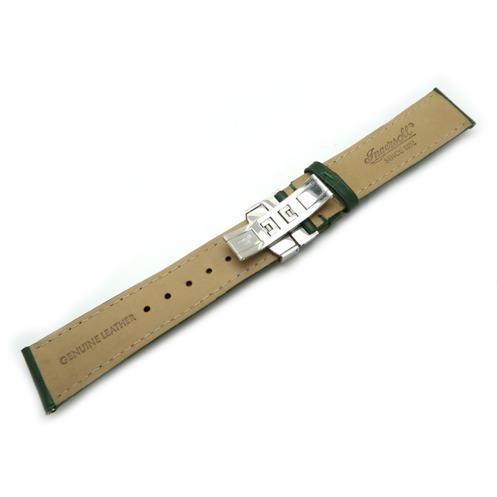 Ingersoll Stegbreite 22mm Ersatzband Lederband grün mit Faltschließe
