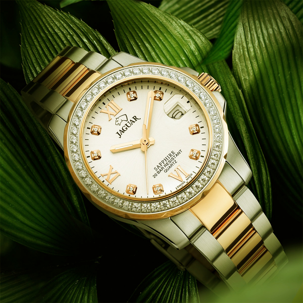 Jaguar Damen Armbanduhr Women Collection J893-1 Saphirglas 20 ATM goldfarben