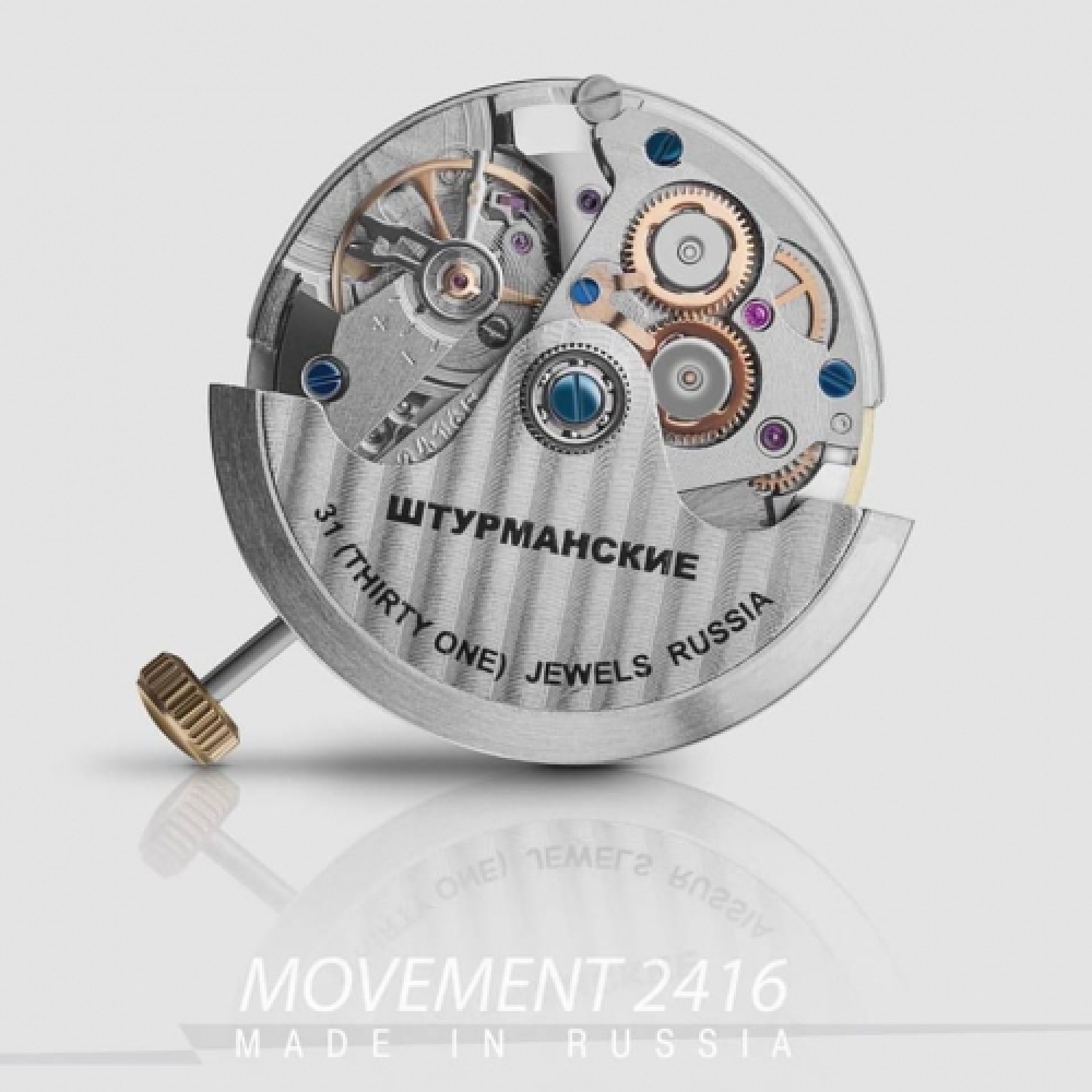 Sturmanskie Herren Armbanduhr 2416-​6829349 Heritage Arctic Automatik Lederband