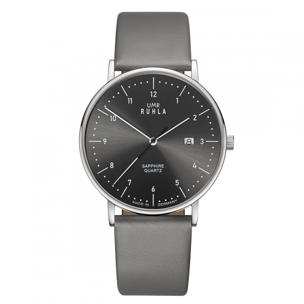 Ruhla Herren Armbanduhr Classic 30445 Ronda-Werk Lederband, 39mm, Saphirglas