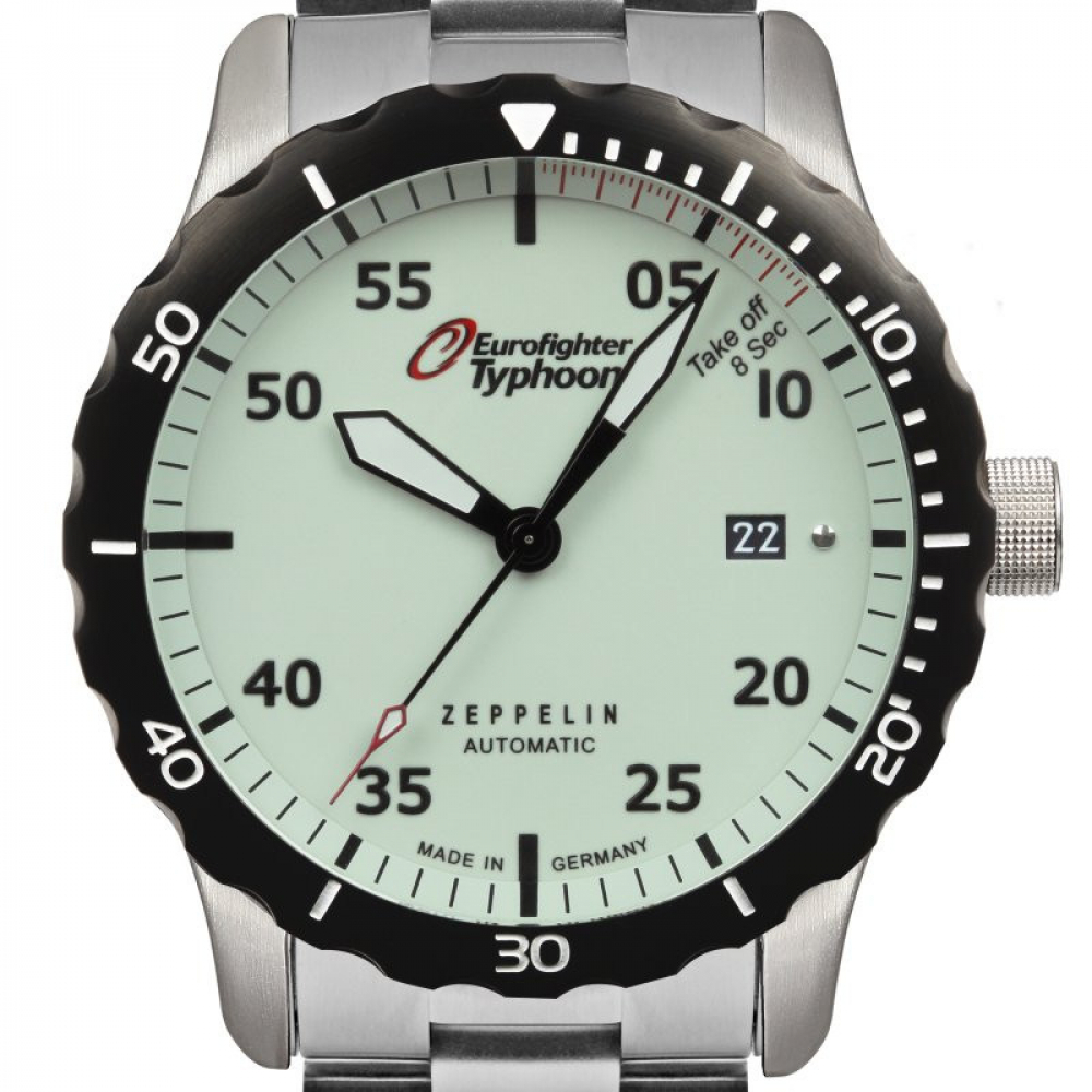 ZEPPELIN 7268M-5 Eurofighter Typhoon Automatik Uhr, leuchtendes Zifferblatt, 20ATM