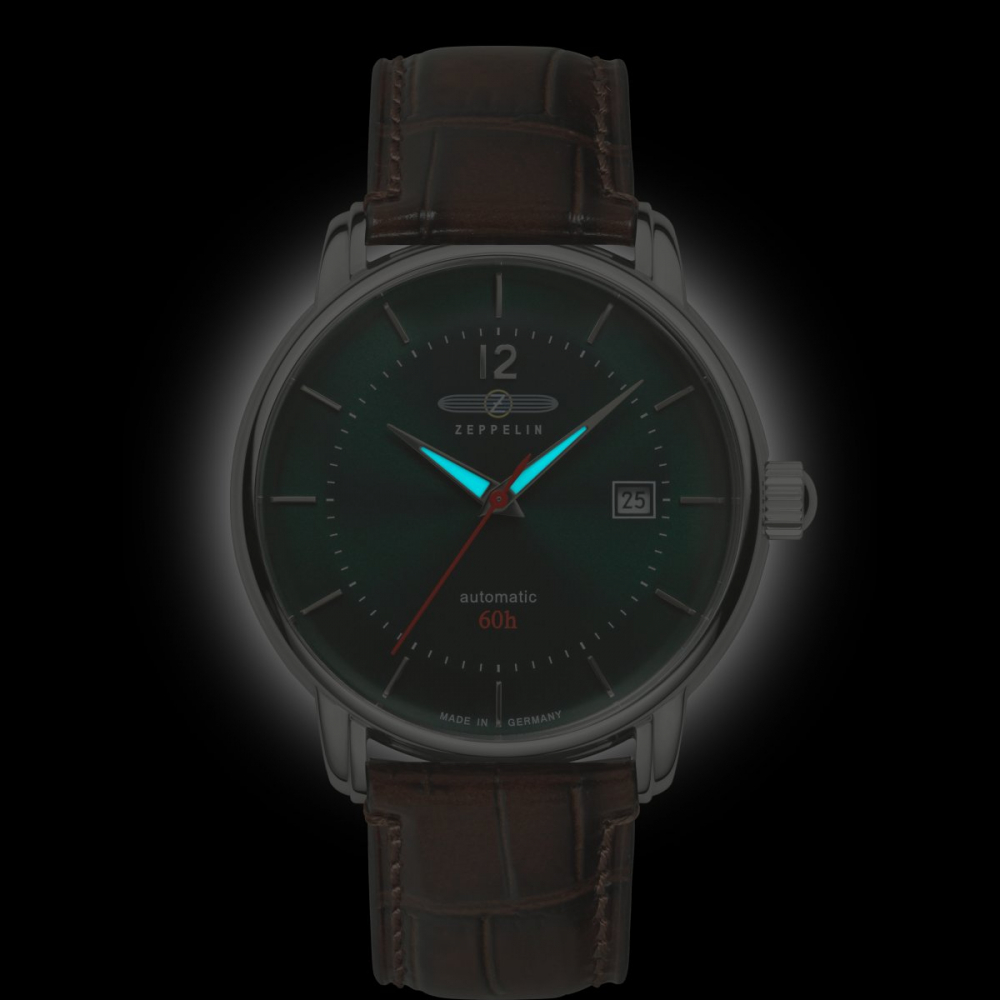Zeppelin Herrenuhr 81604 Automatik mit 60h Gangreserve und Lederarmband