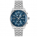 Boss Herren Armbanduhr Skytraveller Chronograph 1514216 Edelstahl, blau, 44mm