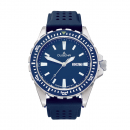 DUGENA Herren Armbanduhr Taucheruhr Divers Friend 4460980 20 ATM Day-Date blau