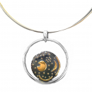 Himmelsscheibe von Nebra Sternenschmuck Silber Anhänger Horizontbogen 18mm, Kette