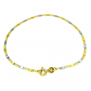 Damen Armband Panzersteg aus 333-Gold bicolor, Länge 18,5cm
