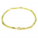 Damen 2,4mm Armband aus 333-Gelbgold gedrehte Singapur, Länge 19cm
